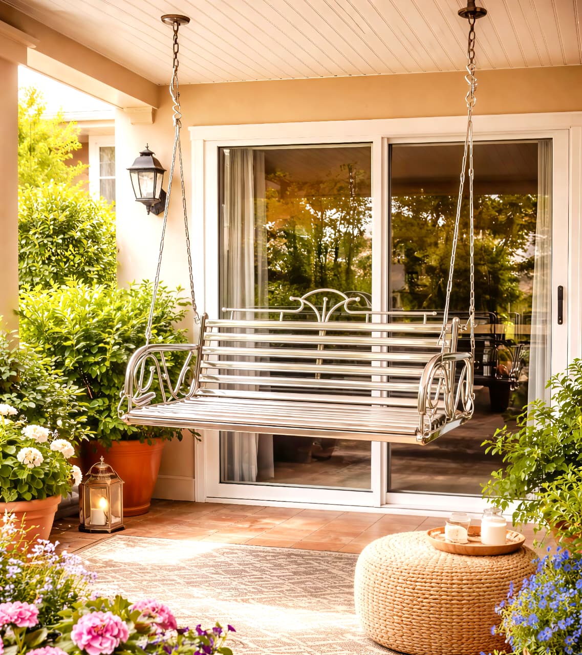Indoor Chandelier Wooden Swing